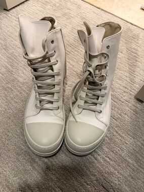 White Rick Owens  high-top sneakers